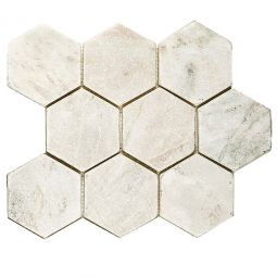 Tumbled Stone 4" Hexagons - Lily Onyx